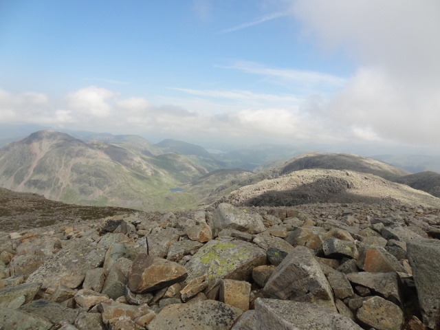 The view Northward from the top of Scaffell Pike.