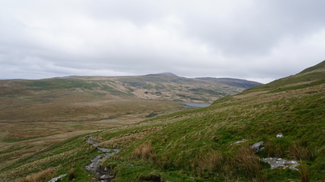 Further elevation reveals the Llyn Bodlyn reservoir to the North.